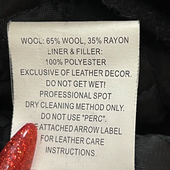 San Jose Sharks Two Tone Wool Leather Jacket Black/White Medium JH Design NHL - Picture 6 of 11